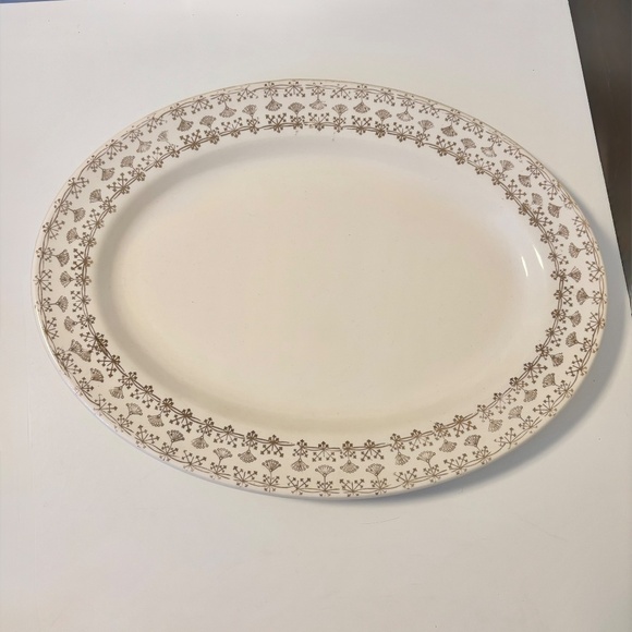 Heritage Thrift Gold 22K Gold China Dinnerware Serving Platter Off White Gold - Picture 2 of 4